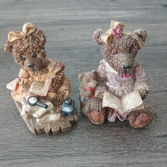 Other - Charming Bear Figurine Set - Brown and Cream